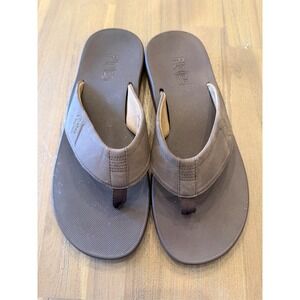 Flojos Men's Flip Flops Sandals‎ Brown Size 13 Rubber Thong Strap Casual